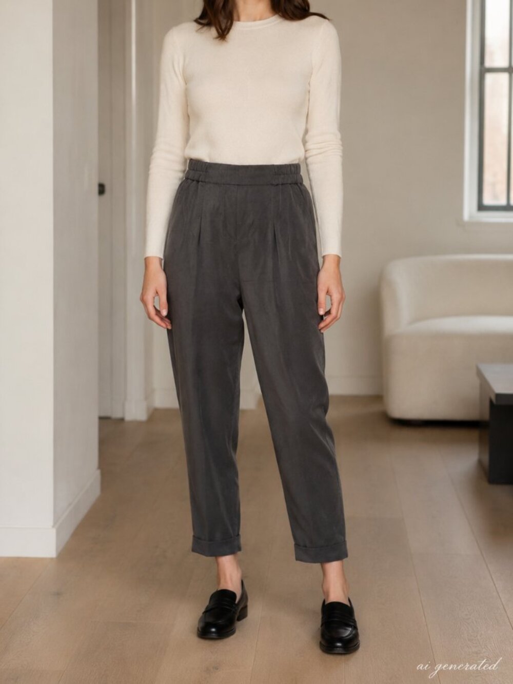 Brochu Walker Luxe Brushed Gray Cuffed Ankle Pants XS